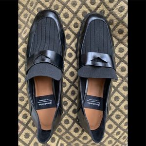 Black ASOS loafers. With fabric details. Size 40